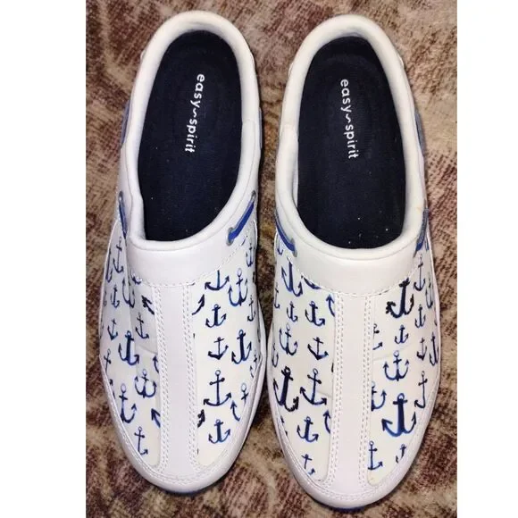 Women's Easy Spirit Travelport Nautical Anchor Clogs (Size 7.5) - Picture 1 of 7